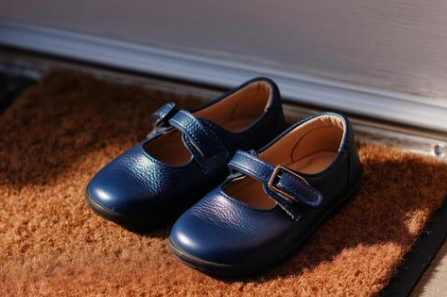Bata Kids School Shoes - Blue / Red