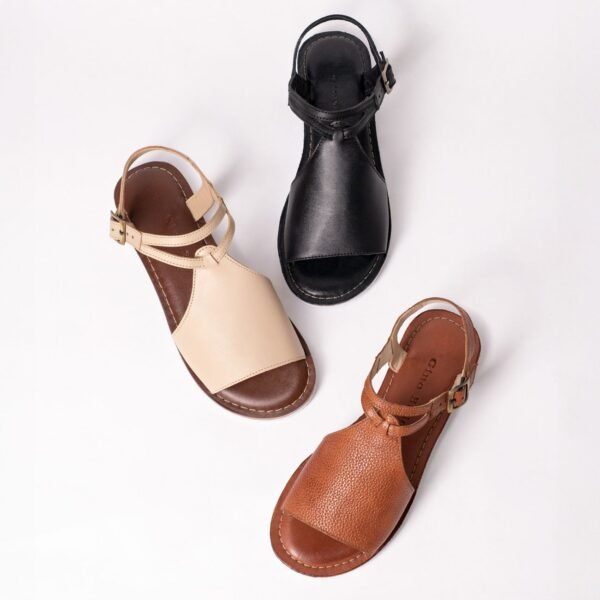 Hush Puppies Senior Sandals - Tan / Navy