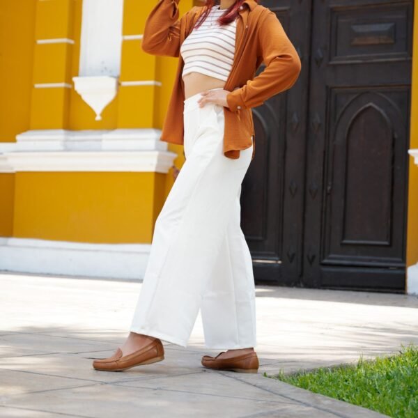 ONLY Women Trousers - Maroon / Beige
